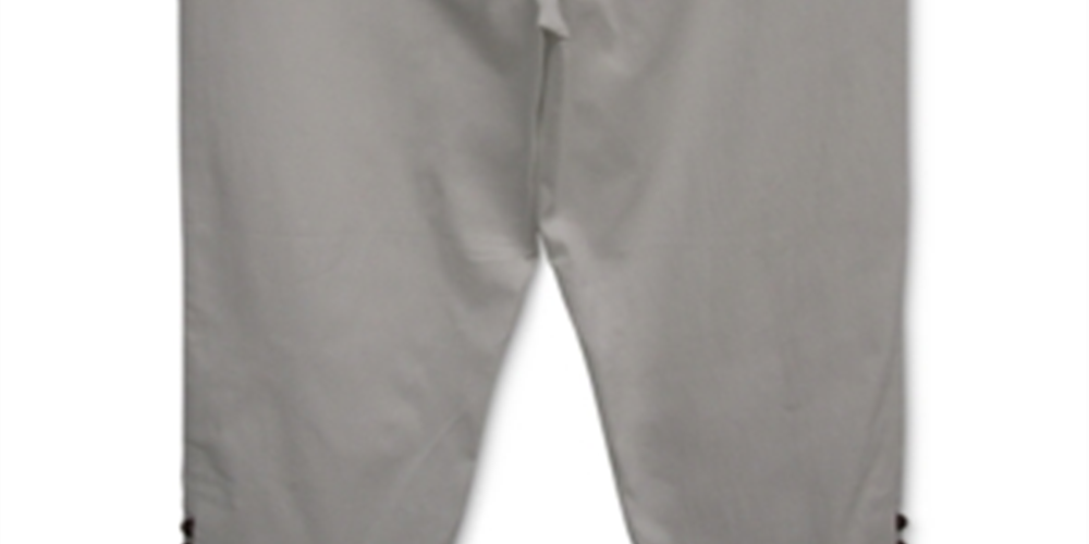 Calça capri feminina com controle de barriga e contas JM Collection, cinza, tamanho grande