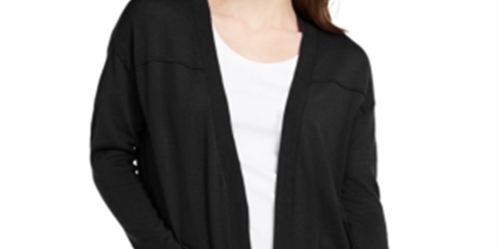 Cardigan feminino estilo &amp; co, preto, tamanho extrapequeno