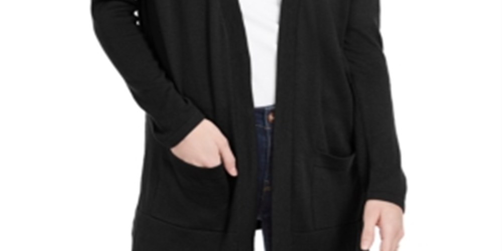 Cardigan feminino estilo &amp; co, preto, tamanho extrapequeno