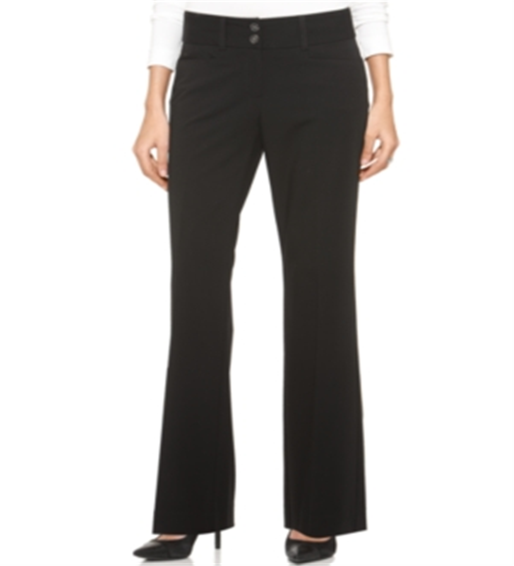 Calças casuais Alfani Curvy Fit femininas, pretas, tamanho 6