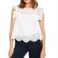Blusa feminina INC International Concepts com mangas bufantes e ilhós, branca, tamanho médio