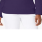 Karen Scott Top Henley Feminino de Algodão Roxo Tamanho Médio