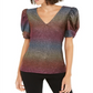 INC International Concepts Top Feminino Rainbow Shine Preto Tamanho X-S