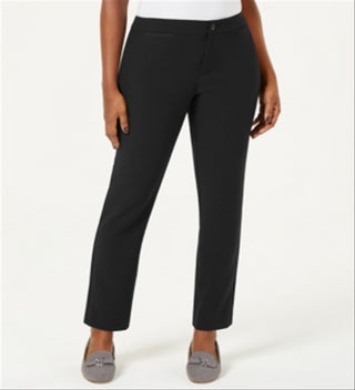 Charter Club Women's Newport Straight Leg Pants Black Size 14