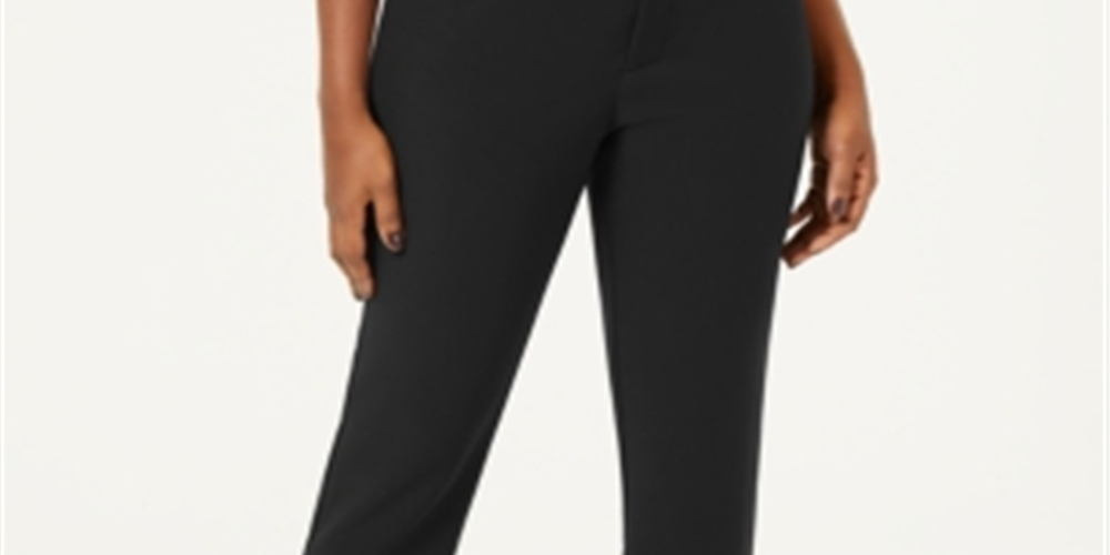 Calça reta feminina Charter Club Newport, preta, tamanho 14