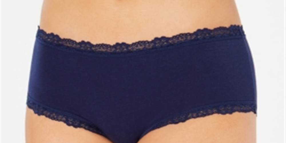 Jenni Women's Lace Trim Hipster Underwear Azul Tamanho XXL