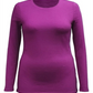 Blusa feminina manga longa estilo &amp; co roxa tamanho pequeno