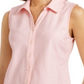 Camisa feminina sem mangas Charter Club Cotton Piquet Rosa Tamanho 16