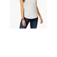 Camiseta feminina de algodão com gola redonda, tamanho XS, cinza, estilo Style &amp; Co.