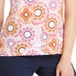 Camiseta feminina estampada em jacquard, rosa, tamanho grande, coleção JM