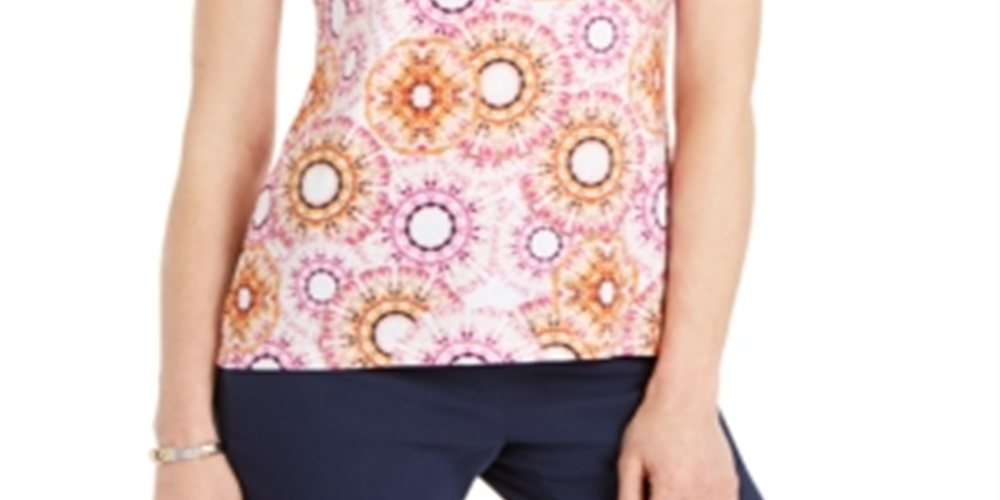 Camiseta feminina estampada em jacquard, rosa, tamanho grande, coleção JM