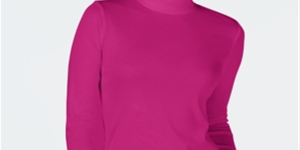 Camiseta feminina Charter Club de algodão com gola falsa, rosa, tamanho grande