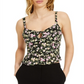 Blusa floral feminina Bar III preta tamanho XX-S