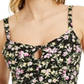 Blusa floral feminina Bar III preta tamanho XX-S