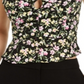 Blusa floral feminina Bar III preta tamanho XX-S