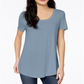 Camiseta feminina Maison Jules com decote redondo, azul, tamanho X-S