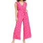 Macacão feminino com cinto estampado Charter Club rosa tamanho 12
