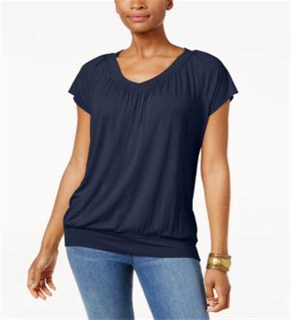 Camiseta Blusa Feminina JM Collection Azul Tamanho P