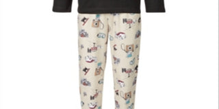 Pijama Família Feminino Combinando Infantil Dia de Neve Conjunto Marrom Tamanho 2T-3T