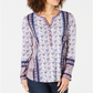 Blusa feminina com estampa patchwork estilo &amp; co, azul, tamanho pequeno