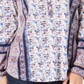 Blusa feminina com estampa patchwork estilo &amp; co, azul, tamanho pequeno