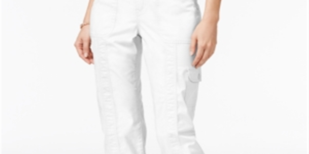 Calça Capri Cargo Feminina Style &amp; Co Branca Tamanho 16