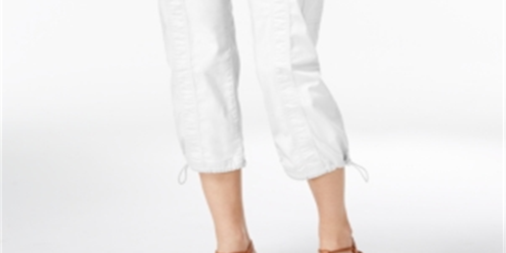 Calça Capri Cargo Feminina Style &amp; Co Branca Tamanho 16