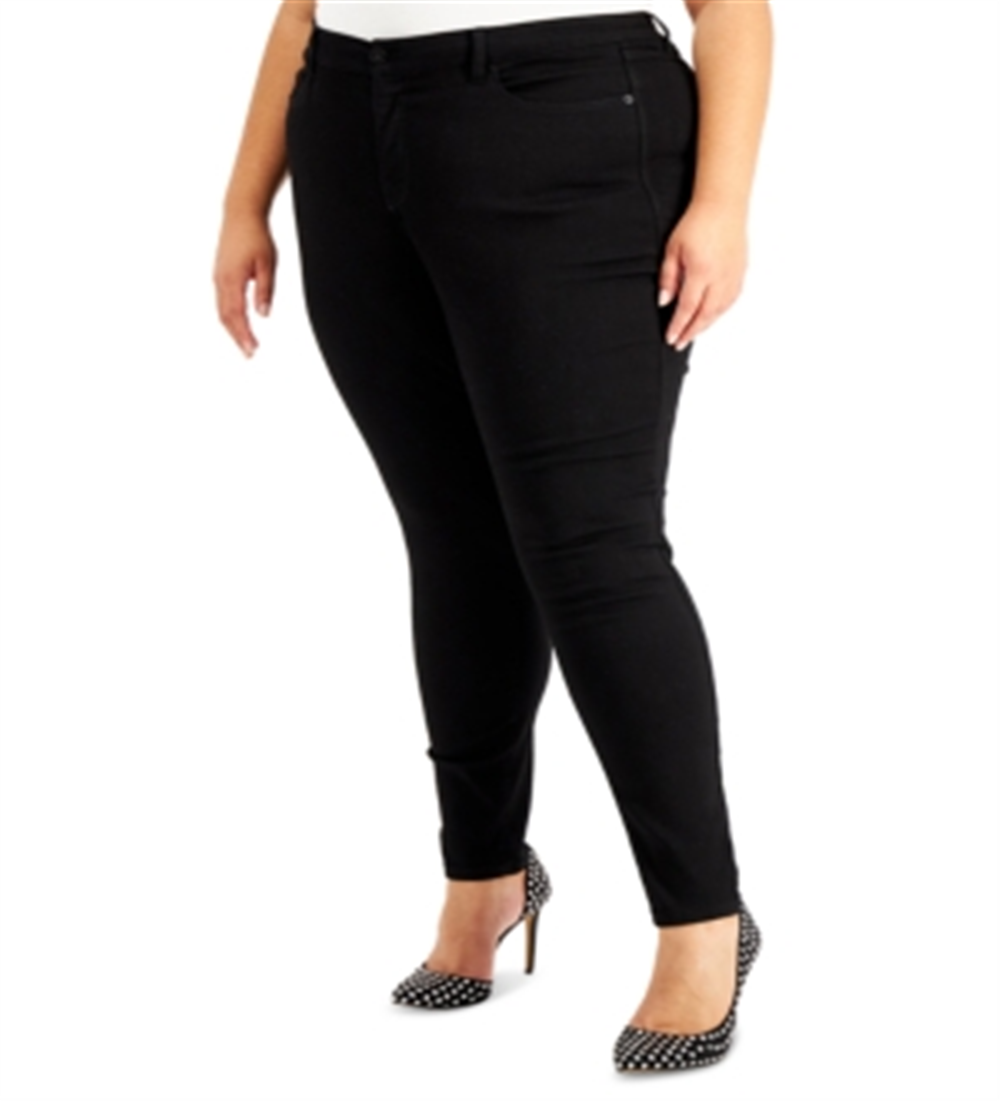 Calça Jeans Super Skinny Essex Feminina da INC International Concepts, Preta, Tamanho Pequeno Pequeno