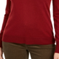 Suéter feminino de lã merino com botões e decote em V, tamanho X-G, vermelho, Charter Club