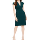 Vestido tubinho feminino Vince Camuto com decote em V, verde, tamanho 8
