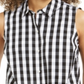 Camisa feminina com estampa xadrez xadrez Charter Club, preta, tamanho 6