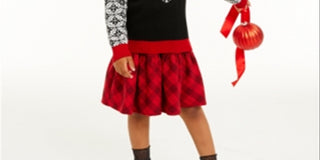 Suéter feminino Charter Club para meninas, floco de neve, preto, tamanho 5