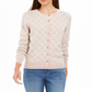 Cardigan feminino com estampa de lurex Charter Club, combinação de fita de balé, rosa, tamanho GG