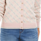 Cardigan feminino com estampa de lurex Charter Club, combinação de fita de balé, rosa, tamanho GG