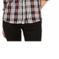 Camisa xadrez de algodão feminina Charter Club com botões, preta, tamanho pequeno G