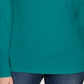 Karen Scott Blusa feminina de algodão com decote redondo, verde, tamanho pequeno G