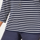 Blusa de malha listrada estampada feminina Charter Club, azul-marinho/branco, tamanho médio