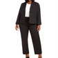 Terno feminino plus size listrado com um botão preto tamanho 20W