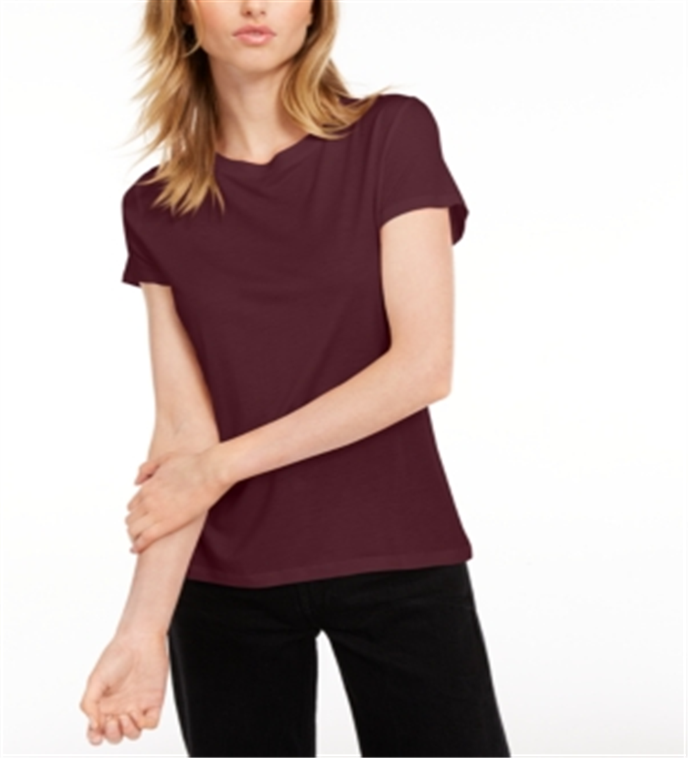 Camiseta feminina lisa com amarração nas costas Maison Jules, vermelha, tamanho médio