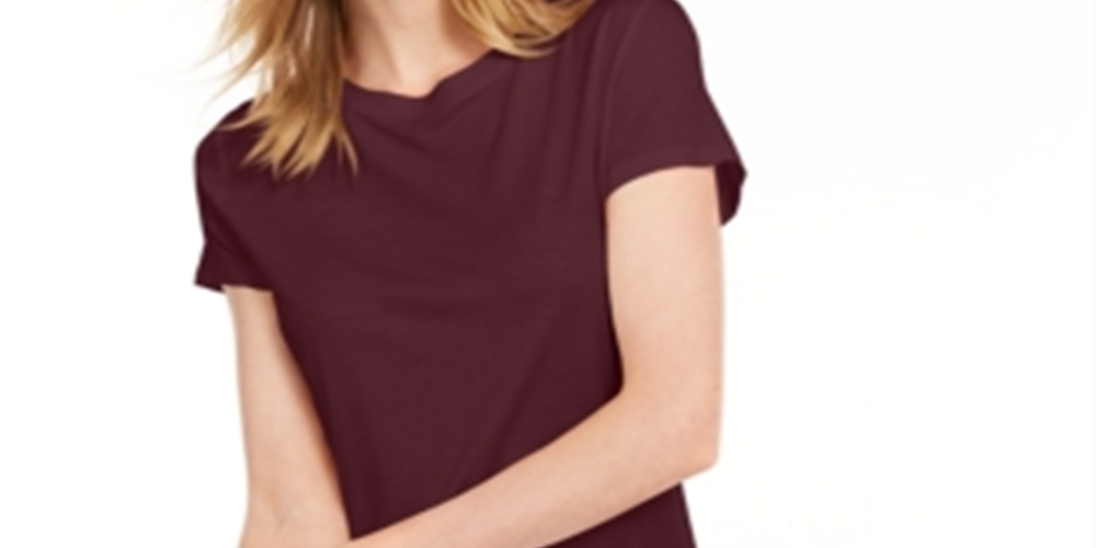 Camiseta feminina lisa com amarração nas costas Maison Jules, vermelha, tamanho médio