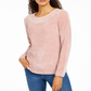 Karen Scott Suéter Feminino Gola Canoa Chenille Rosa Tamanho X-G