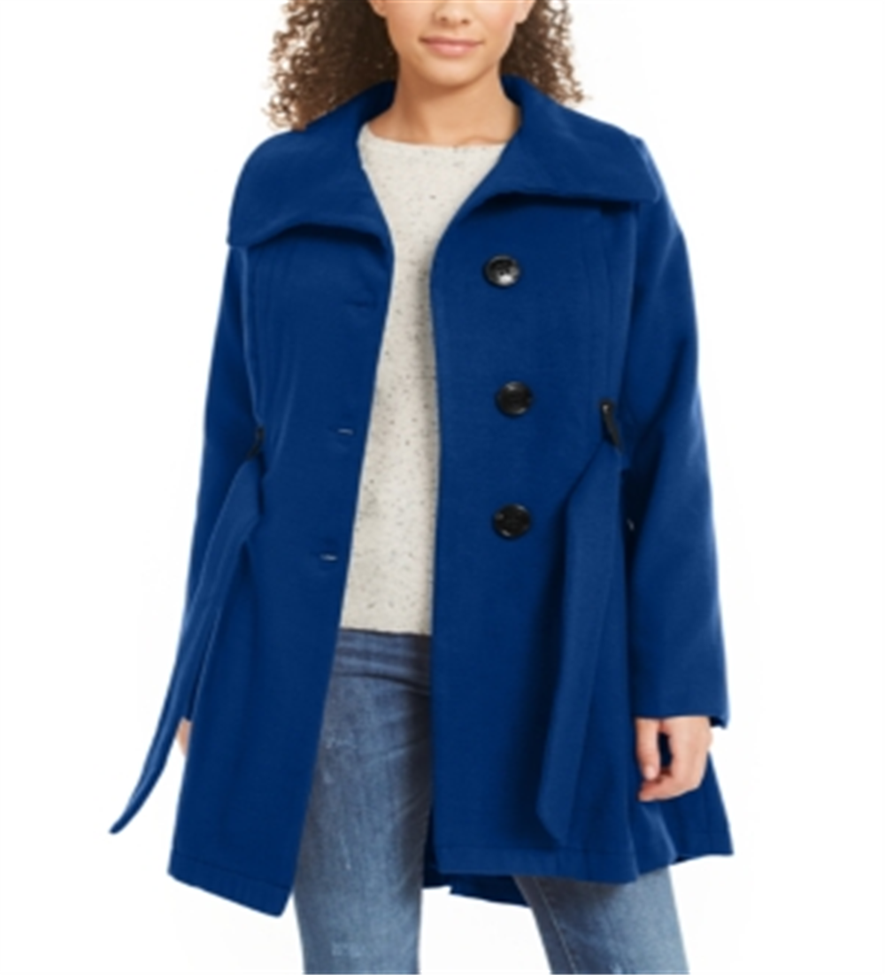 Casaco Madden Girl Junior com cinto e saia azul tamanho grande