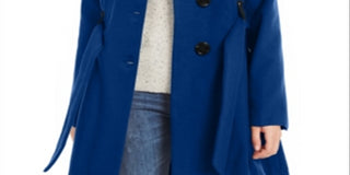 Casaco Madden Girl Junior com cinto e saia azul tamanho grande