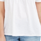 Blusa feminina de manga curta com ilhós e jugo estilo &amp; co, branca, tamanho extrapequeno