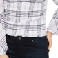 Blusa xadrez feminina INC International Concepts, branca, tamanho X-G