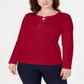 Karen Scott Moletom Esportivo Feminino com Cadarço Vermelho Tamanho P