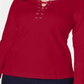 Karen Scott Moletom Esportivo Feminino com Cadarço Vermelho Tamanho P