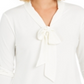 Charter Club Top feminino com amarração, branco, tamanho médio