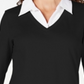 Blusa feminina Karen Scott de algodão com camadas, preta, tamanho X-S