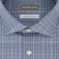 Camisa xadrez slim de abeto masculina Michael Kors, azul, tamanho 16 x 32 x 33